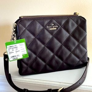 Kate Spade brown quilted crossbody bag